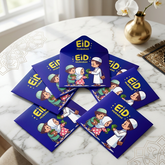 Eidi Envelope Pack of 8 – Premium Festive Cash Gift Envelopes for Eid